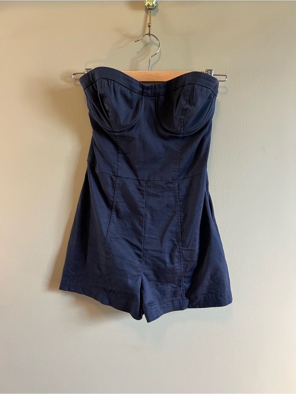 Maeve Navy Strapless Bustier Romper